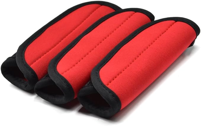 Cosmos Pack of 3 Neoprene Luggage Handle Wrap Handle Grip Luggage Identifier for Travel Bag Luggage Suitcase (Red Color)