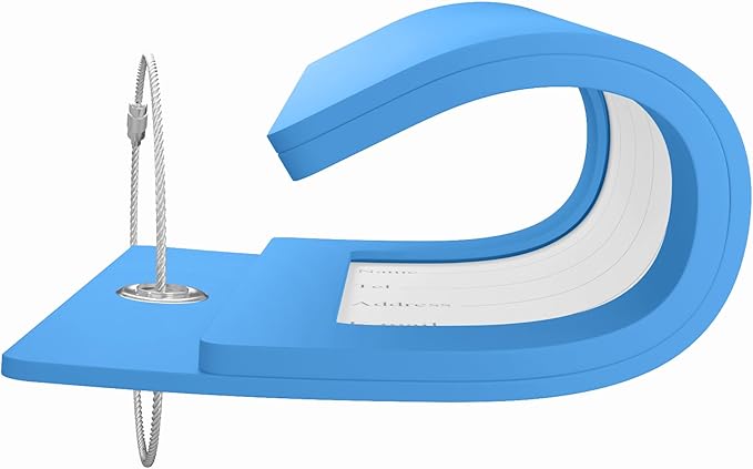 Gostwo 2 Pack Luggage Tags for Suitcases, 26 Initial Letter Travel Luggage Baggage Identification Labels ID Tag Fully Bendable Tags with Stainless Steel Loop (Blue) (Letter G)