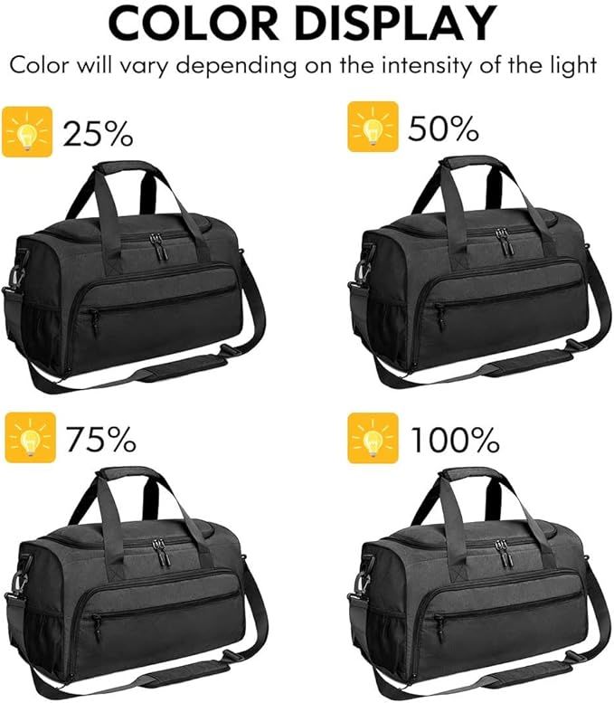 Gym Bag for Men Women, Sports Duffle Bags with Wet Pocket & Shoes Compartment, Water Resistant Overnight Duffel Bag