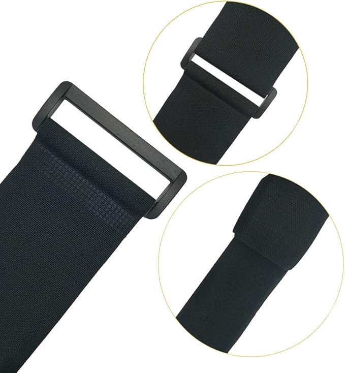 YiwerDer 6Pcs 40" x 2" Nylon Heavy Duty Reusable Hook and Loop Cinch Straps, Adjustable Fastening Securing Cable Straps, Black