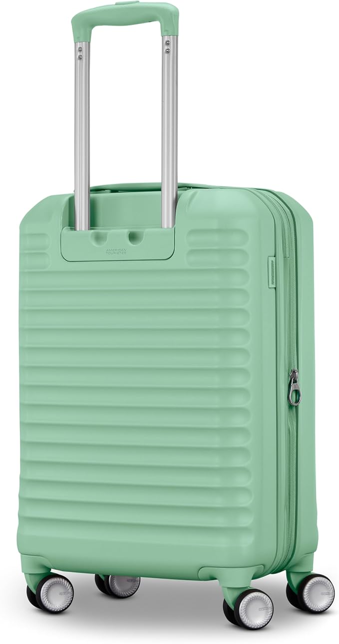 American Tourister Stratum 3.0 Carry-On Spinner, Airline Approved, Durable Hardside Luggage, Expands 1.5", RightHeight™ Adjustable Handle, Surreal Green