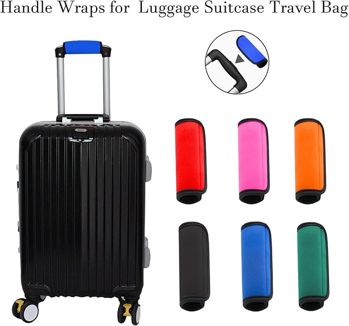 2 Pack Luggage Handle Wraps for Luggage Suitcase Travel Bags (Blue)