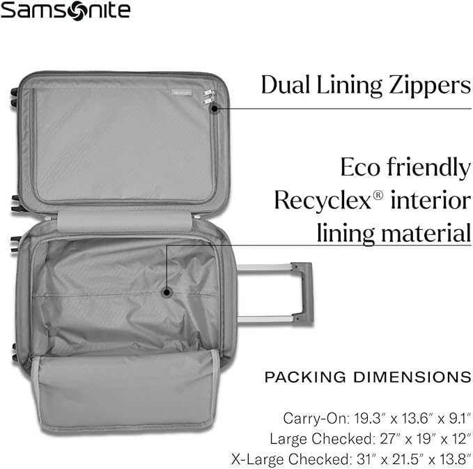 Samsonite UpLIFT Large Checked Hardside Luggage with Spinner Wheels - Airline-Approved, TSA Lock, Adjustable Handle System - Polycarbonate Hard Suitcase for Ultra Lightweight Travel - Silver Shimmer