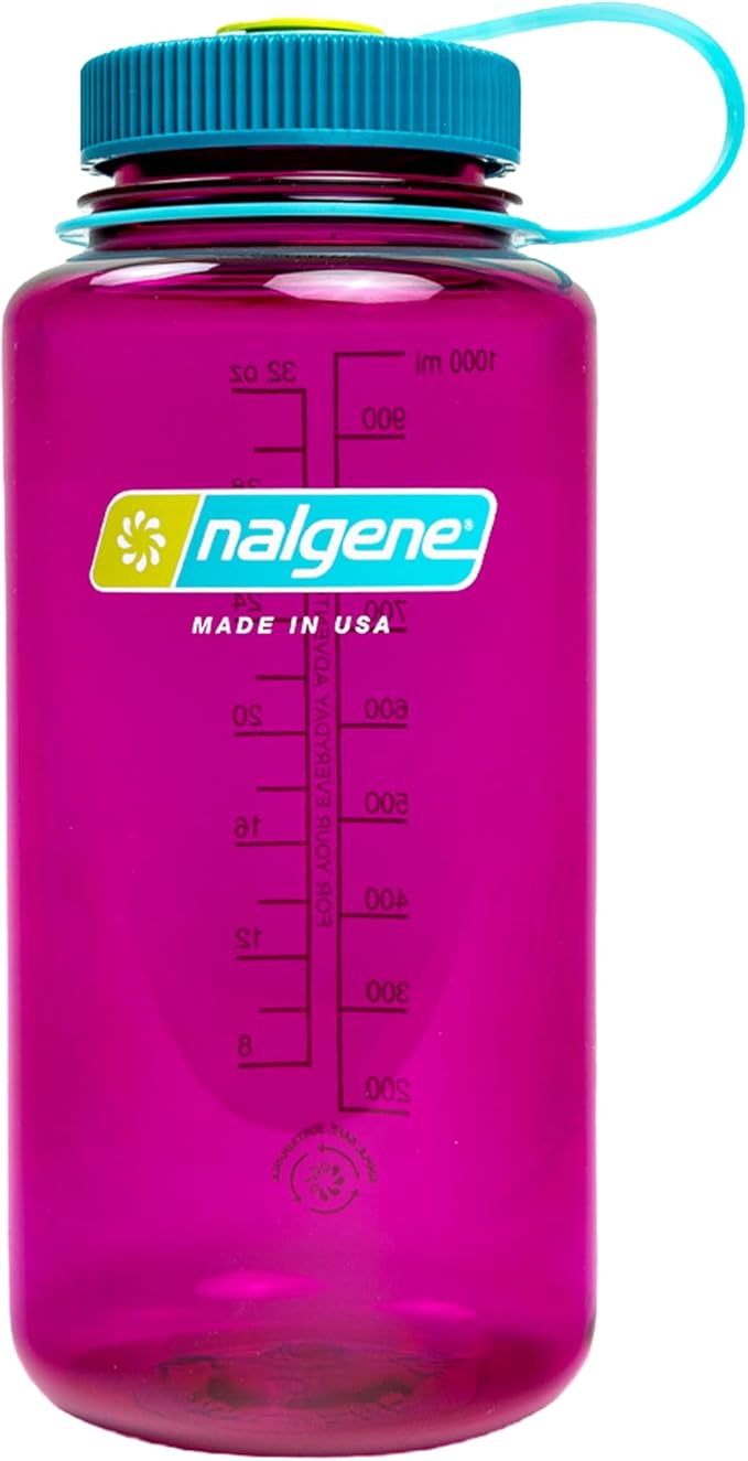 Nalgene 32 oz Wide Mouth Water Bottle | BPA-Free, Durable & Leak Proof, Lightweight Bottle for Hiking & Gym, Work & Travel