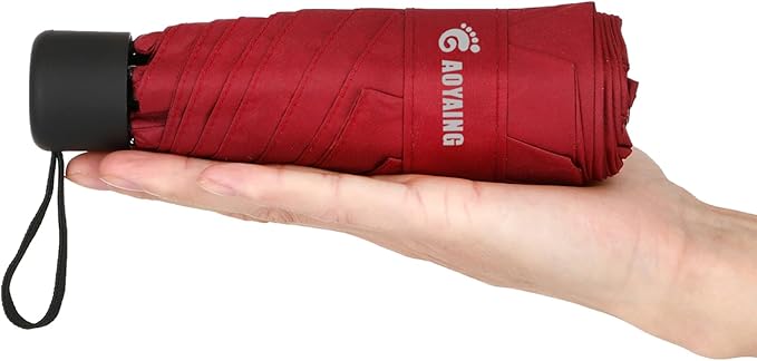 GAOYAING Small Mini Umbrella with Case Light Compact Design Perfect for Travel Lightweight Portable Parasol Outdoor Sun&Rain Umbrellas 34 Inches