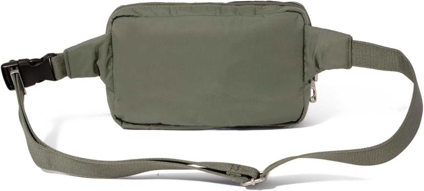 Baggallini Securtex Anti-theft Belt Bag 8.8"x5.5" Crossbody Fanny Pack for Women RFID Wallet Locking Zipper Travel Purse
