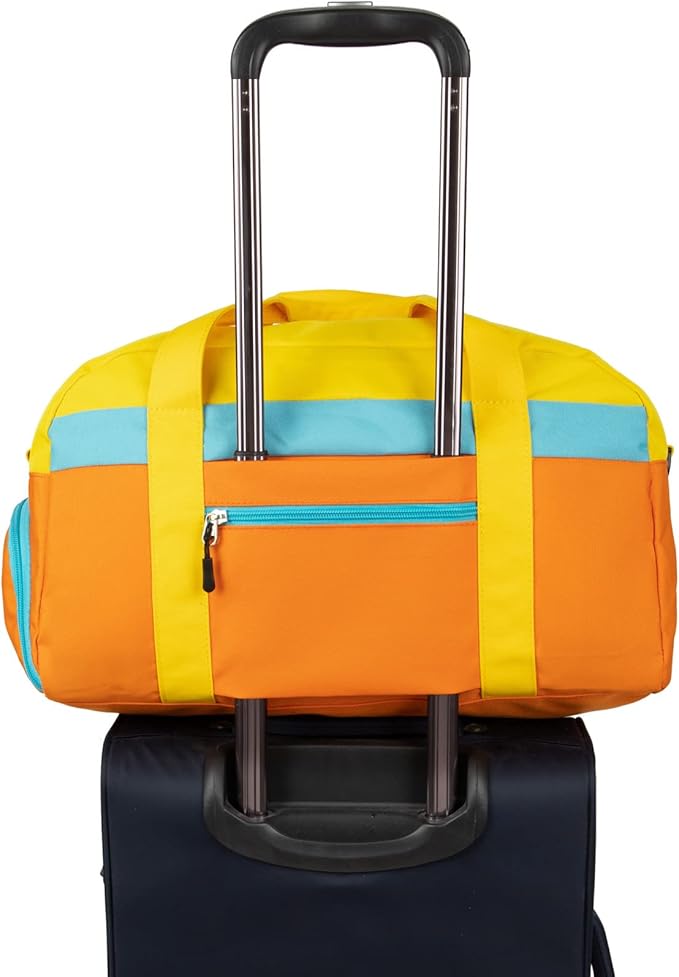 HawLander Kids Duffle Bag for Boys or Girls, Fit Sports Practice, or Overnight Travel Weekend (Orange)