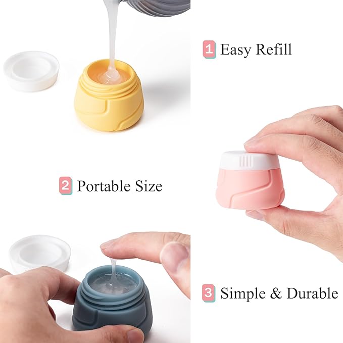 MODENGKONGJIAN Travel Bottles for Toiletries,TSA Approved Silicone Squeezable Travel Shampoo Bottles, 3oz Leak Proof Refillable Toiletry Cosmetic Containers （15 Pcs/Colorful）