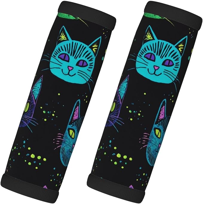 Fluorescent Colors Cats Luggage Handles Wrap Grips For Suitcases Luggage Travel Accessories For Airplane 2pcs