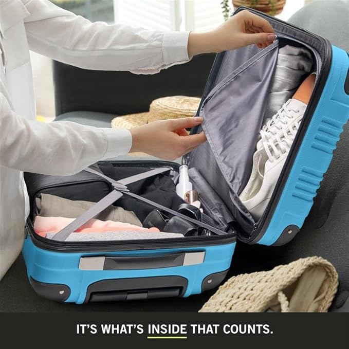 Kenneth Cole REACTION Out of Bounds Lightweight Hardshell 4-Wheel Spinner Luggage, Teal, 28-Inch Checked