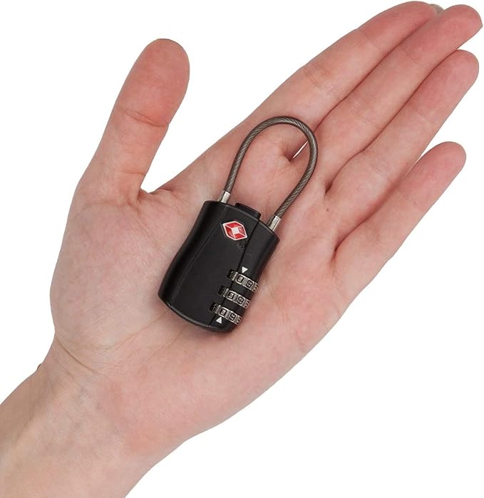 TSA Locks, Digit Combination Padlocks and Steel Cable Combination Travel Security Lock for Baggage, Suit Case, Gym, Bike Locks (TSA Luggage Locks-4)