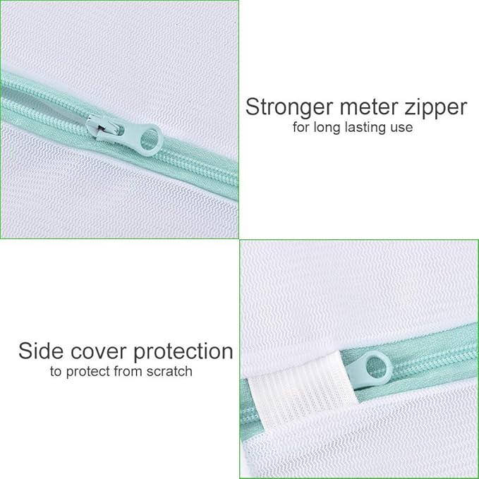 OTraki Mesh Laundry Bag for Delicates 2 Pack Garment Wash Bag 24 x 32 inch Zippered Large Washing Machine Bags for Sweater Dirty Clothes Washer College Dorm Organizer Don't Drying, Melting 140-176℉