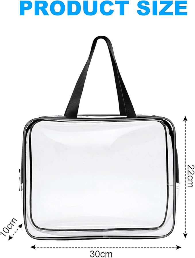Clear Travel Bags for Toiletries, PVC Waterproof Toiletry Bags, TSA Approved, 2 Pack Unisex Adult Cosmetic Bag