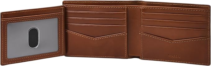 Fossil Men's Hayes Leather Bifold Wallet with Flip ID Window