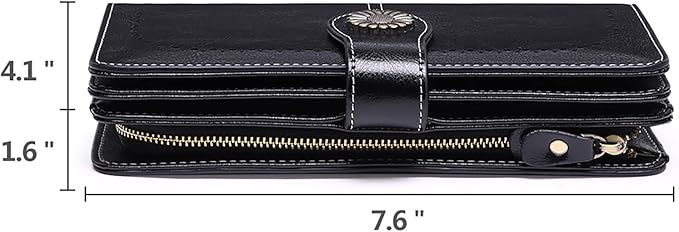SENDEFN Wallets for Women Leather Credit Card Holder with RFID Blocking Large Capacity Wristlet | with RFID Blocking, Large Capacity, Wristlet, with RFID Blocking, Large Capacity, Wristlet