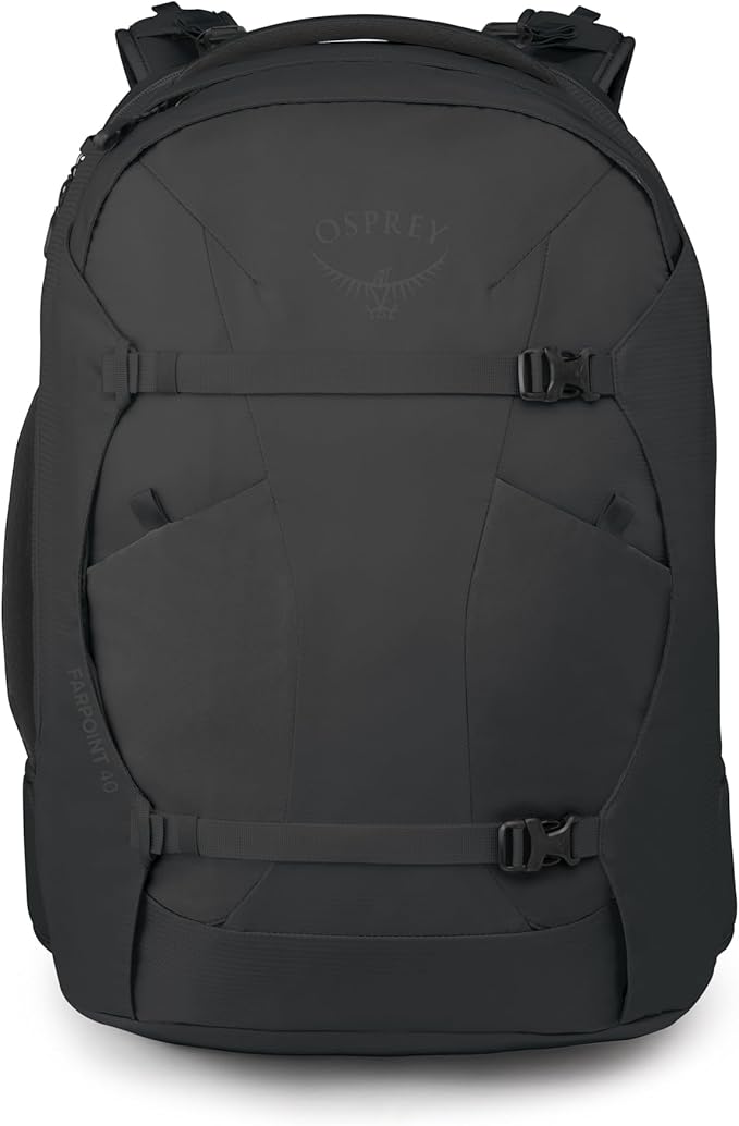 Osprey Farpoint 40L Men's Travel Backpack - Carry On Bag with Laptop Sleeve and Toiletry Pocket, Black, Extended Fit
