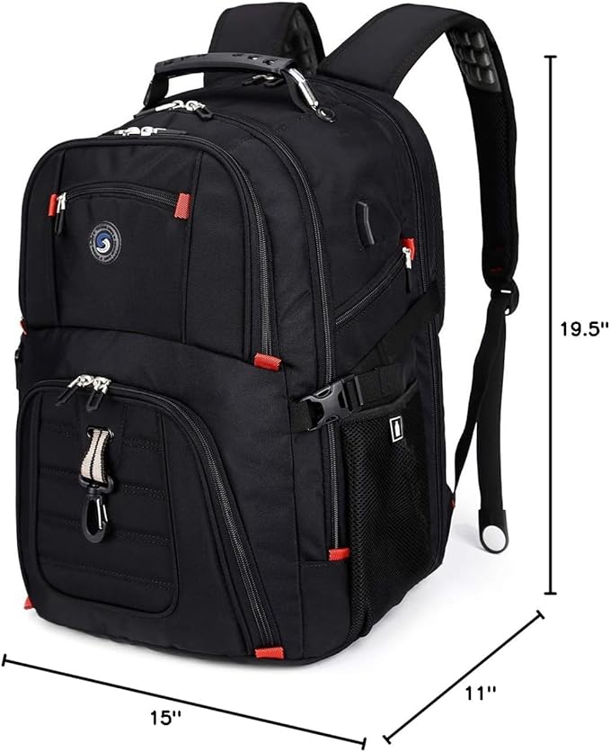 SHRRADOO Extra Large 50L Travel Laptop Backpack with combination lock, College High School Backpack Airline Approved Business Work Bag Fits 17 Inch Computer for Men Women