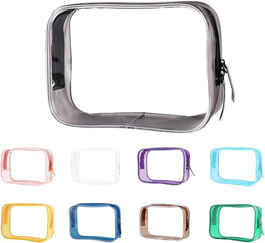 Buminee Clear Pouch Small, 6.6"x2.3"x4.7" TSA Approved Toiletry Bag, Travel Bags for Toiletries, Cosmetic Bag for Women and Men - 1 Pack Black