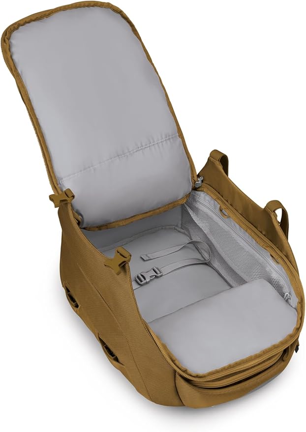 Osprey Sojourn Porter 30L Travel Backpack - Carry-On Compliant Luggage with StraightJacket Compression and Padded Laptop Sleeve - Durable Pack for International or Urban Travel, Brindle Brown