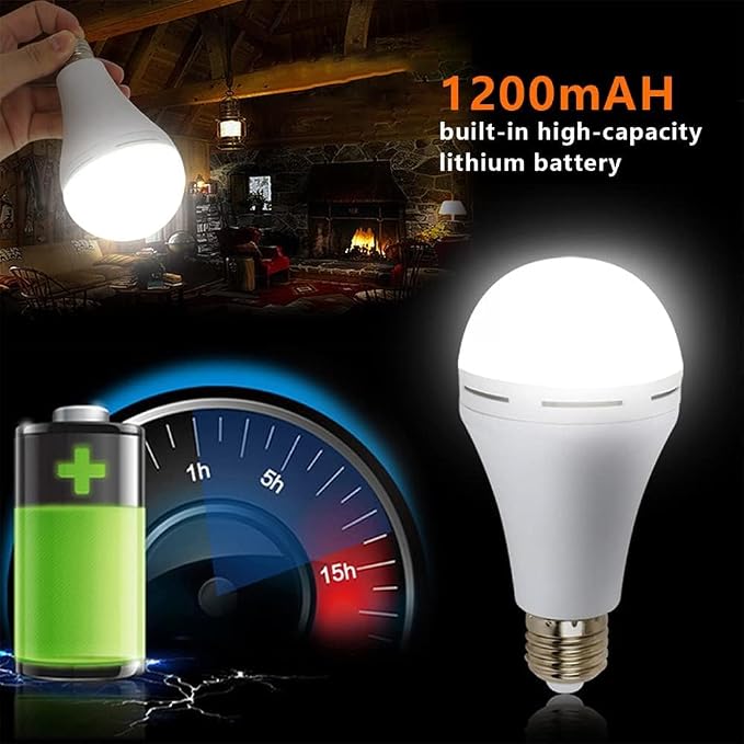 8-Pack Rechargeable Emergency 15W LED Light Bulb,Battery LED Bulbs Light 150W Equivalent for Power Outage Camping Outdoor Activity Hurricane 6000K E26 Base Emergency Lighting Bulb