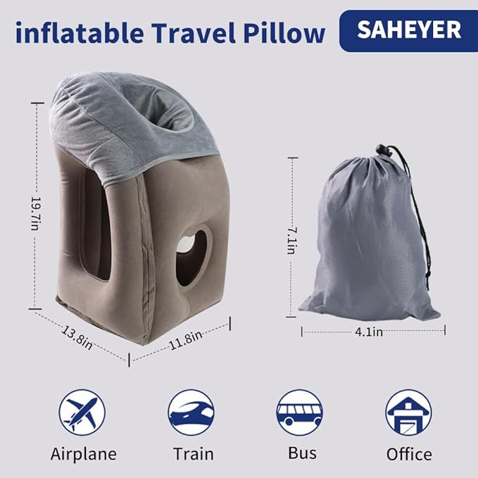 Neck Pillow Airplane Pillow for Long Flight,airplanesleep Support,Airplane Sleeping Support, Inflatable Pillow for Flights, Travel Essentials Neck Pillows for Airplanes