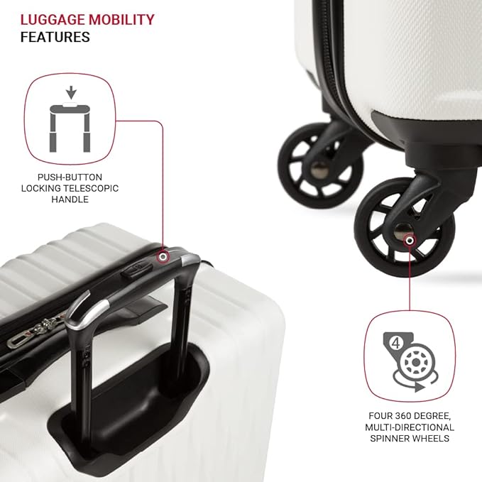 SwissGear 8018 Expandable Luggage, Hard Shell Large Luggage with Spinner Wheels