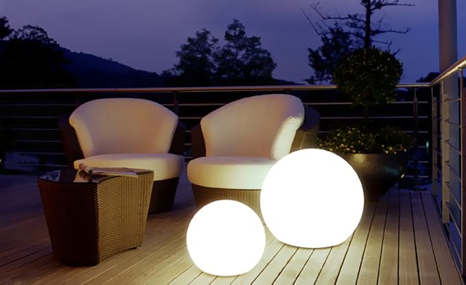 Mr.Go 20-inch Rechargeable LED Ball Light, Waterproof Outdoor Globe Lights w/Remote, 16 RGB Color Changing Glowing Orb, 4400mAh Dimmable Globe Floor Lamp for Home Garden Patio Lawn Pool Party Decor