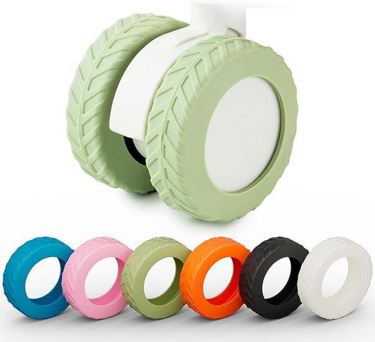 Luggage Wheel Covers suitcase wheel covers Luggage Wheel Protector Covers for 2.1-2.4 inchs 8 Spinner Wheel Suitcases (8, Light green)
