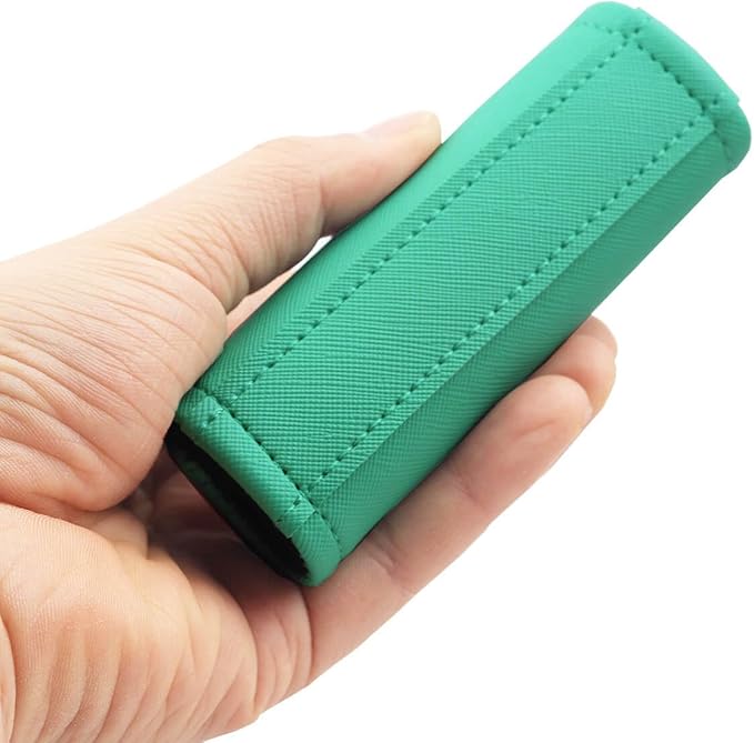 Luggage Handle Wrap 5 Pack-Leather Luggage Handle Wraps for Suitcase/Handbag/Duffel Bag/Car Bright Luggage Identfier/Handle Covers/Grips Luggage Accessories for Travel 3.0 (Aqua)