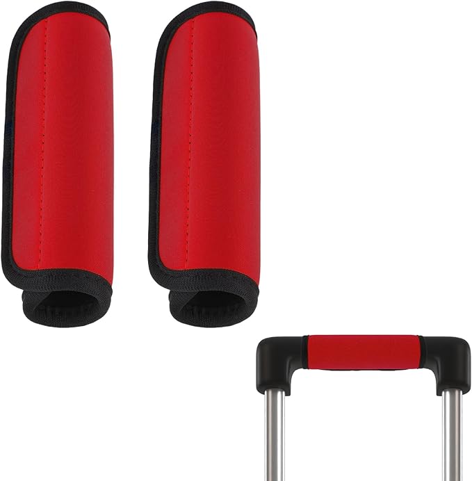 2Pack Luggage Handle Wrap for Suitcase Travel Essential Bright Red Color Soft Luggage Identifiers for Suitcases Neoprene Material Comfortable Suitcase Handle Wraps for Suitcase for Traveling