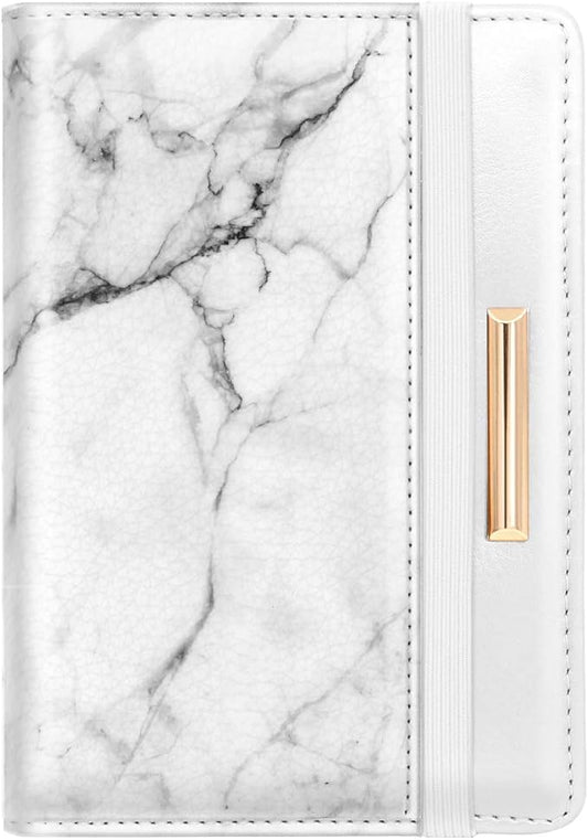 Passport Holder Cover,Traveling Passport Case Marble Passport Wallet for Women,White Marble