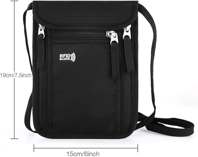 Travel Pouch Neck Wallet Family Passport Holder Organizer Case with RFID Blocking | RFID Blocking
