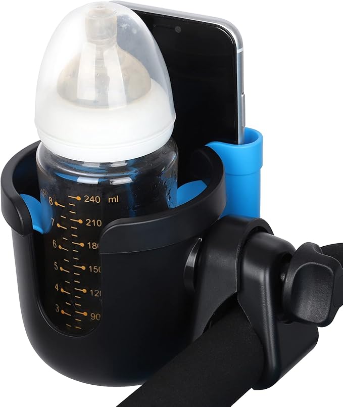 Accmor Stroller Cup Holder with Phone Holder, Bike Cup Holder, Universal Cup Holder for Uppababy Nuna Doona Strollers, 2-in-1 Cup Phone Holder for Stroller Bike Wheelchair Walker Accessory