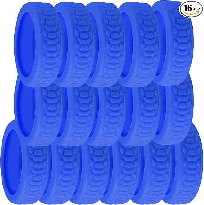 16 Pcs Luggage Wheel Covers Silicone Luggage Wheel Protector Suitcase Wheel Covers for Luggage Wheels Replacement Office Chair Caster (CC_DKBLU)