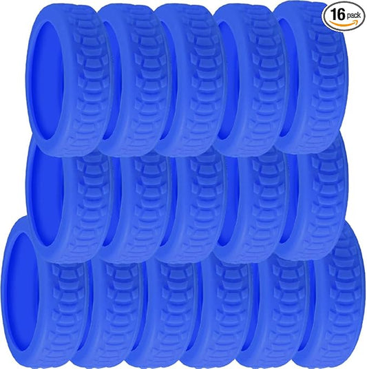 16 Pcs Luggage Wheel Covers Silicone Luggage Wheel Protector Suitcase Wheel Covers for Luggage Wheels Replacement Office Chair Caster (CC_DKBLU)