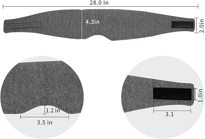 Sleep Mask for Men Women,100% Cotton Sleep Eye Mask with Fully Adjustable Strap, 100% Light Blocking Eye Mask for Sleeping, 0 Pressure Eye Covers for Travel Yoga Nap (Black)