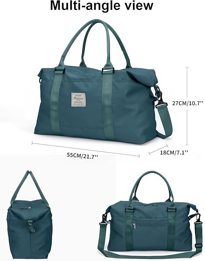 HYC00 Travel Duffel Bag,Carry-on Overnight Weekender Bags for Women,Sports Tote Gym Bag with Wet Pocket