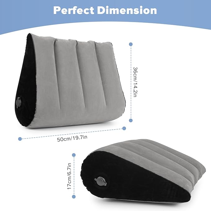 Inflatable Wedge Pillow for Traveling, Portable Blow up Travel Wedge Pillow for Sleeping in Bed, Fast Inflation & Deflation Inflatable Bed Wedge, Ideal for Home, Travel, and Outdoor