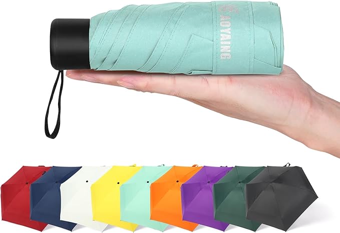 GAOYAING Compact Travel Umbrella with Case Sun&Rain Lightweight Small and Compact Suit for Pocket