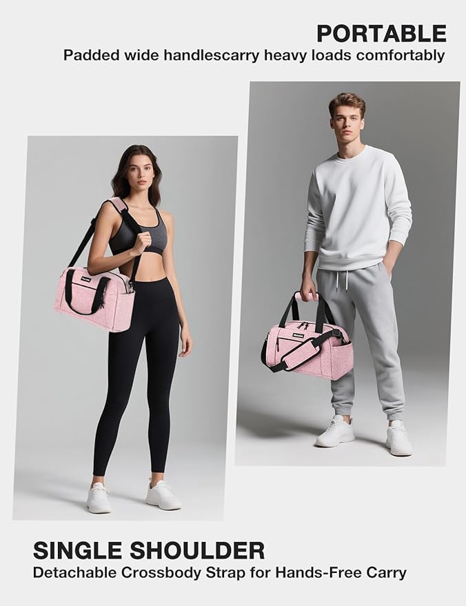 Noozion 14 inch Small Gym Bag for Women & Men, Lightweight Carry On Mini Duffle Bag with Multiple Pockets, Sports Bag for Travel and Workout.