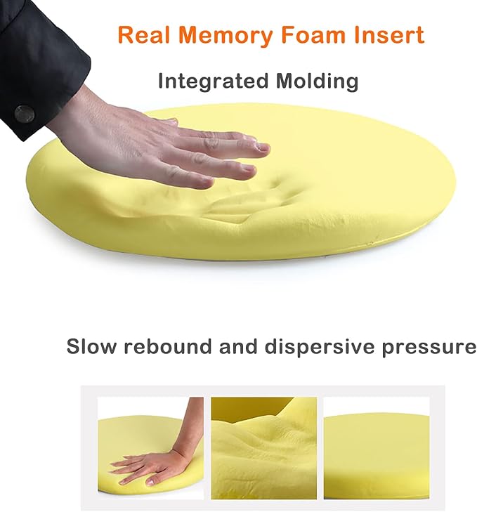 Sigmat Memory Foam Seat Cushion Anti-Slip Soft Round Stool Cushion Chair Pad 13 Inch Geometric