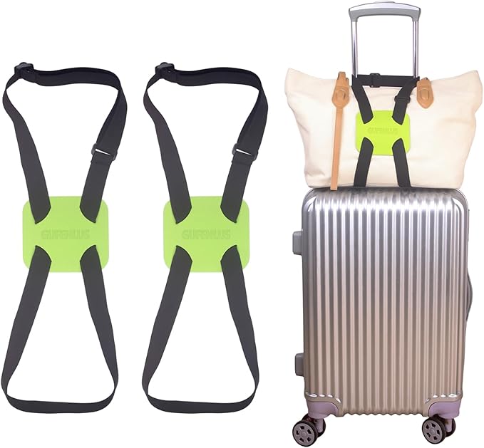 Luggage Straps，Luggage Straps for Suitcases Add a Bag Easy to Travel Belt for Luggage，Bag Bungee for Luggage，Adjustable Size Luggage Belt (Fluorescent Green-2)