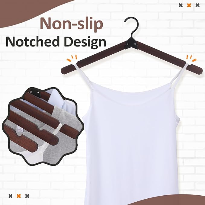 Edergoo Foldable Hangers 8 Pack, Wooden Travel Hangers Foldable for Suitcase, Portable Folding Travel Hanger for Cruise, Collapsible Space Saving RV Hanger for Trip