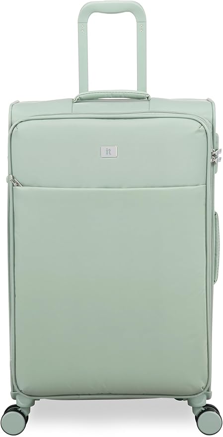 It Luggage Lustrous Luxe 28" Softside Checked 8 Wheel Spinner, Desert Sage