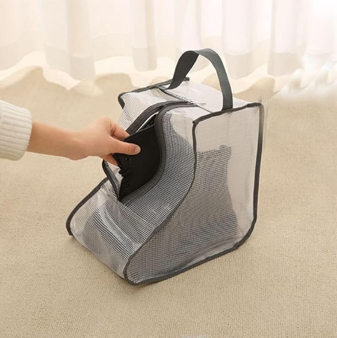 Hewnda Portable 2 Pack Boots Storage, Short Boots Storage/Protector Bag,Grey Portable waterproof storage bags are used for travel storage, under the bed, wardrobe, shoe cabinet and other home storage