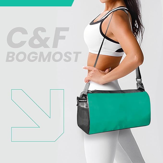 C&F BOGMOST Small Travel Duffel Bag Foldable Waterproof Gym Bags for Gym Beach Swim Bag Men Women Duffle Bag Lightweight Oxford Cloth Sports Bags-Green