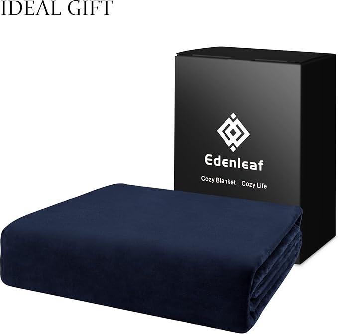 Oversized Blanket 120x120 Inches, Giant Huge Companion for Bed, Sofa, Travel and Camping, Extra Large Big Soft Blanket Fits The Whole Family and Outdoor Campaign, Navy