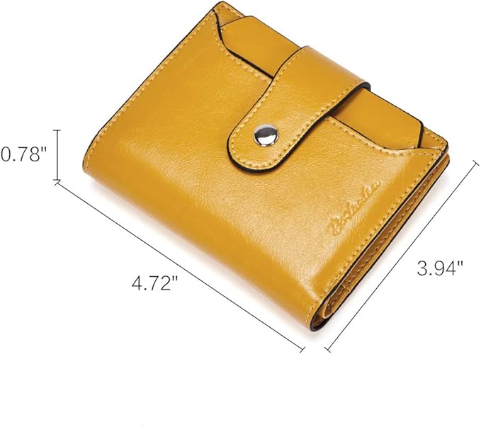 BOSTANTEN Women Leather Wallet RFID Blocking Small Bifold Zipper Pocket Wallet Card Case Purse with ID Window