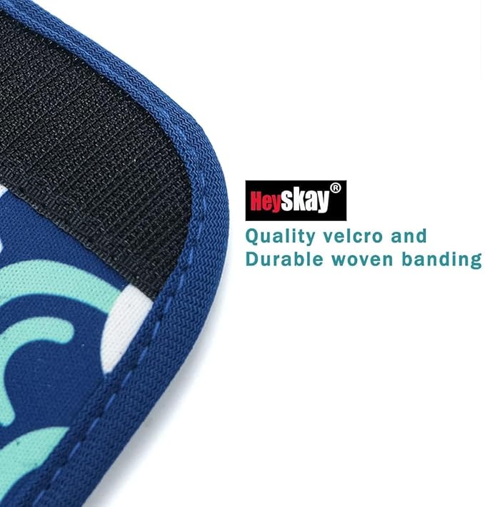 HEYSKAY 3pcs Neoprene Luggage Handle Wrap for Suitcase Luggage Identifier Travel Bag Wraps Luggage ID Tags Door Handle Sleeve Cover (Blackx3)
