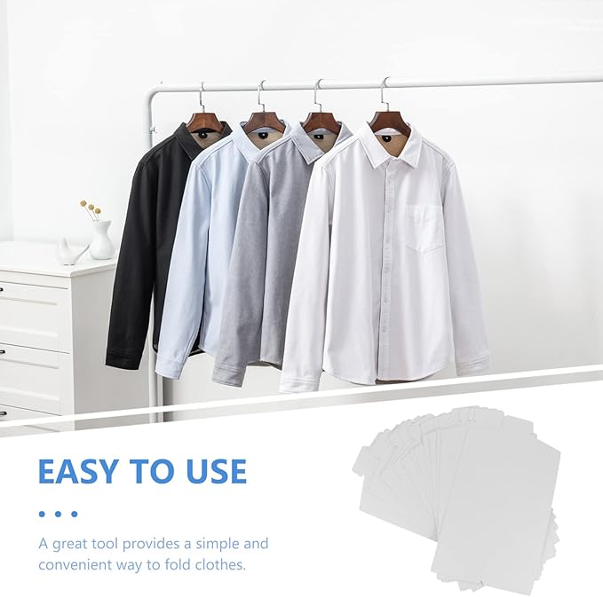 Healifty Shirt Cardboard Inserts, 20 Pack Shirt Packing Board to Prevent Wrinkles, 13.7x8.2 Folding Forms for Retail Clothing Packaging and Boutique Display, White Flat Paperboard